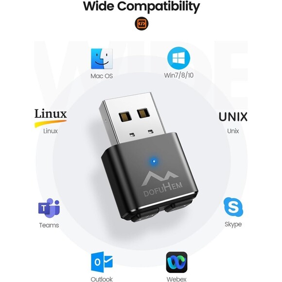 DofuHem Mini Mouse Mover w/2 Buttons Undetectable Tiny Mouse Jiggler with ON/Off - Picture 7 of 7